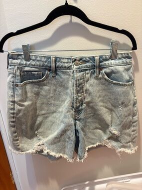 Old Navy High Rise Light Blue Distressed Denim Shorts